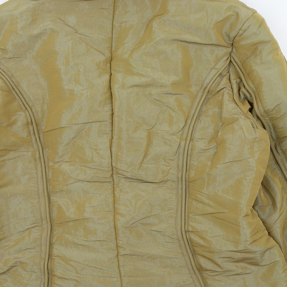 PREWONE Womens Gold   Overcoat Jacket Size 44