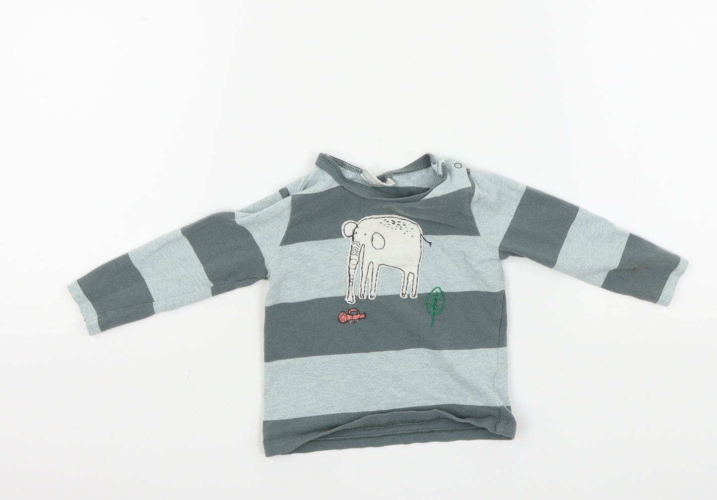 NEXT Baby Grey Striped  Basic T-Shirt Size 6-9 Months