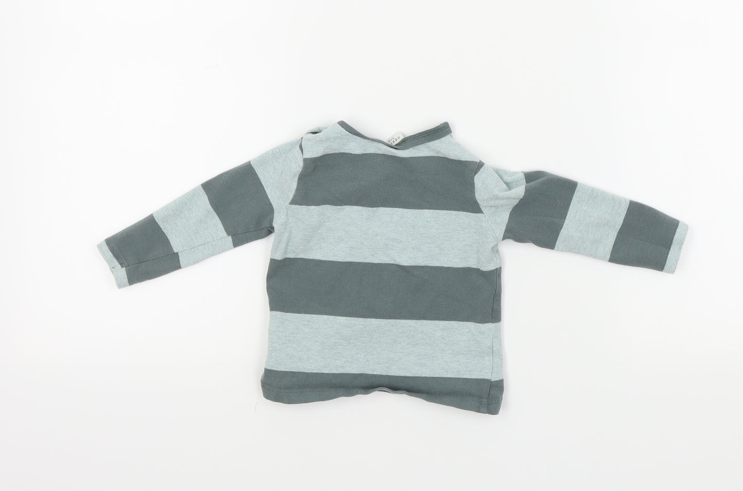 NEXT Baby Grey Striped  Basic T-Shirt Size 6-9 Months