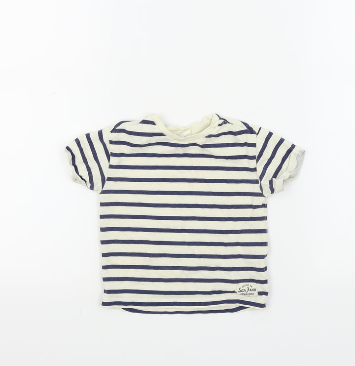 H&M Baby Blue Striped  Basic T-Shirt Size 6-9 Months