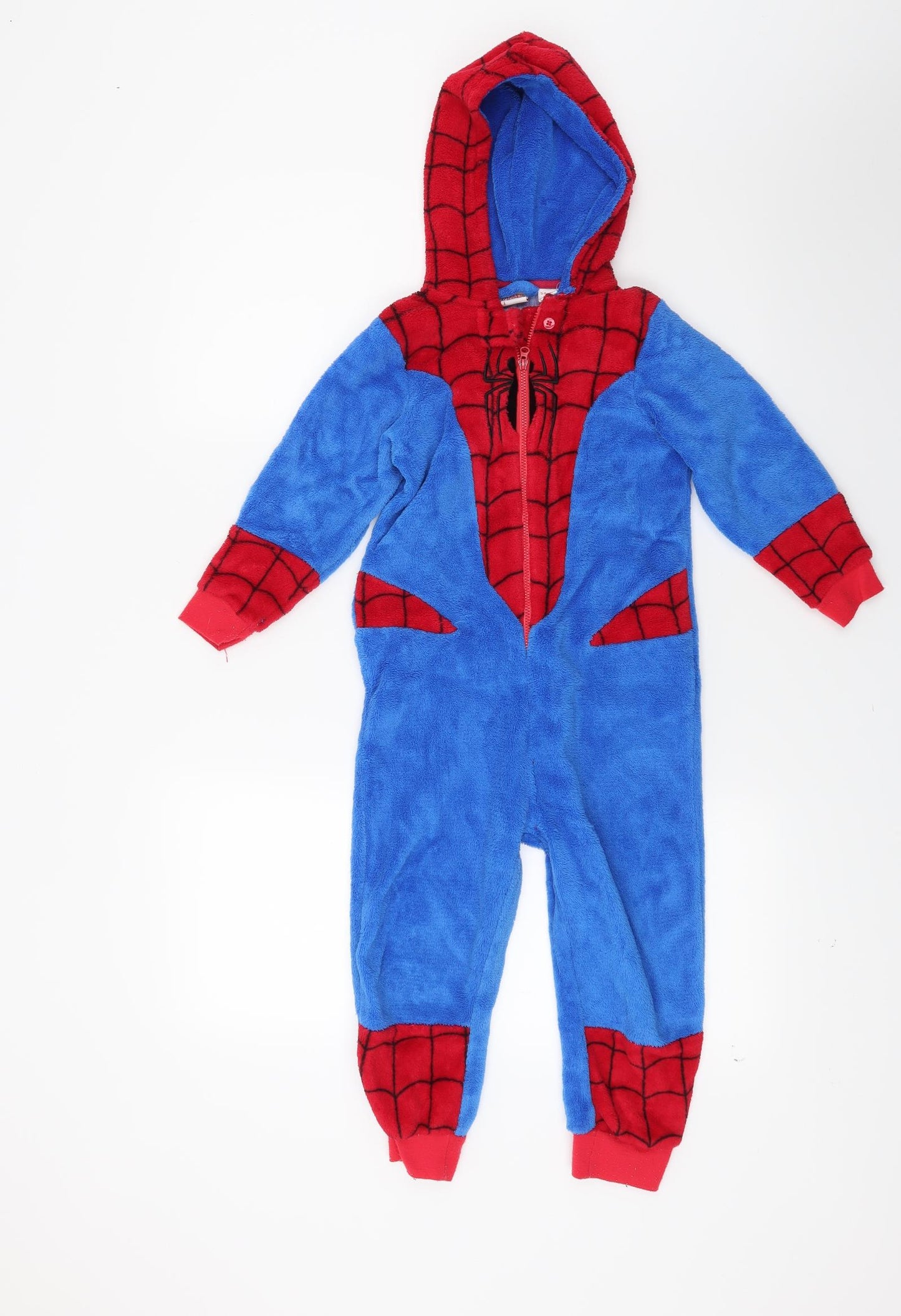 Marvel Boys Blue  Fleece  Bodysuit Size 5-6 Years  - Spiderman
