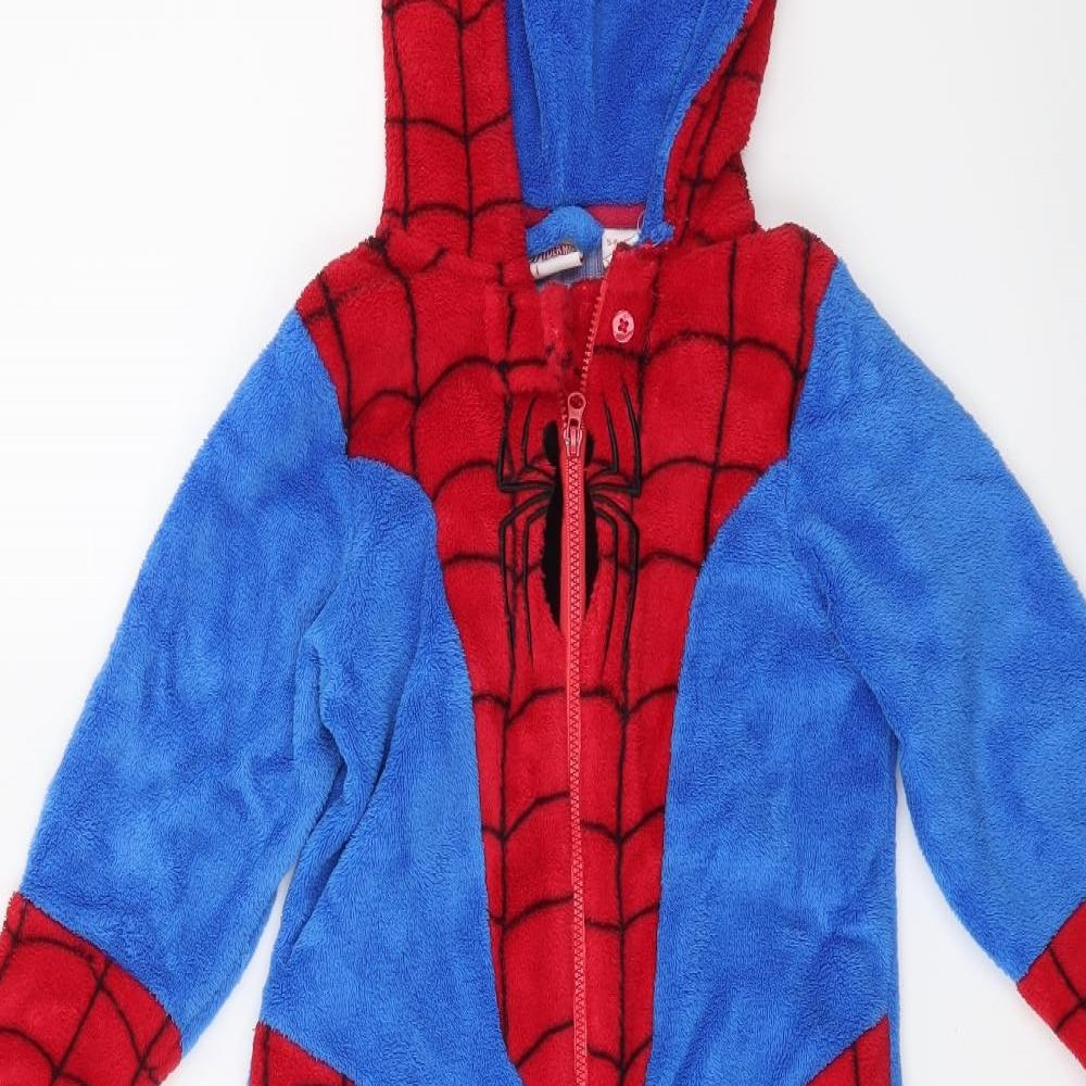 Marvel Boys Blue  Fleece  Bodysuit Size 5-6 Years  - Spiderman