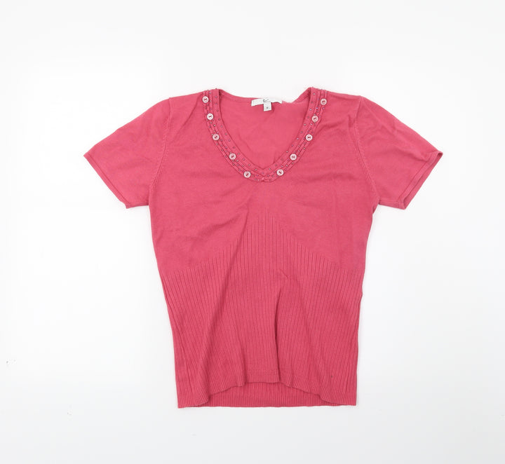Klass Womens Red  Knit Pullover Jumper Size 12