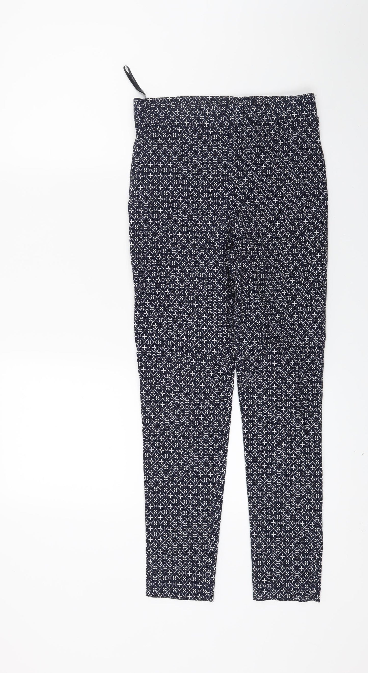 Dorothy Perkins Womens Blue Floral  Capri Trousers Size 10 L22 in
