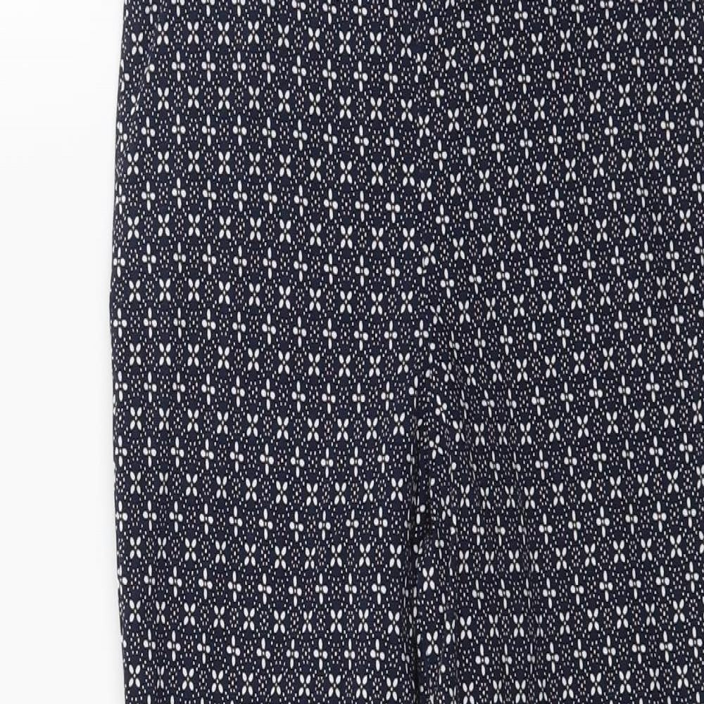 Dorothy Perkins Womens Blue Floral  Capri Trousers Size 10 L22 in