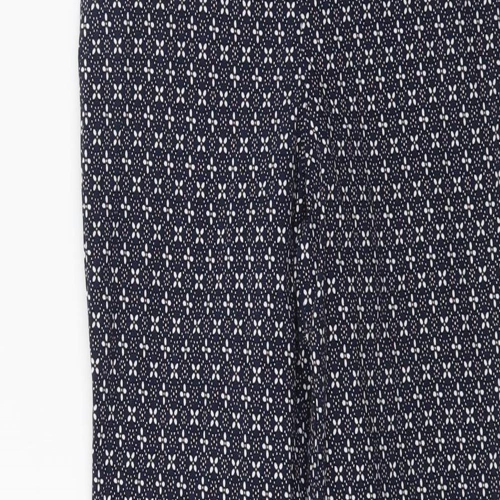 Dorothy Perkins Womens Blue Floral  Capri Trousers Size 10 L22 in