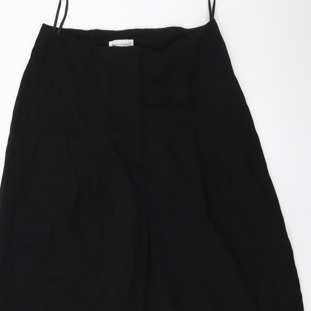 Warehouse Womens Black   Cropped Trousers Size 10 L20 in
