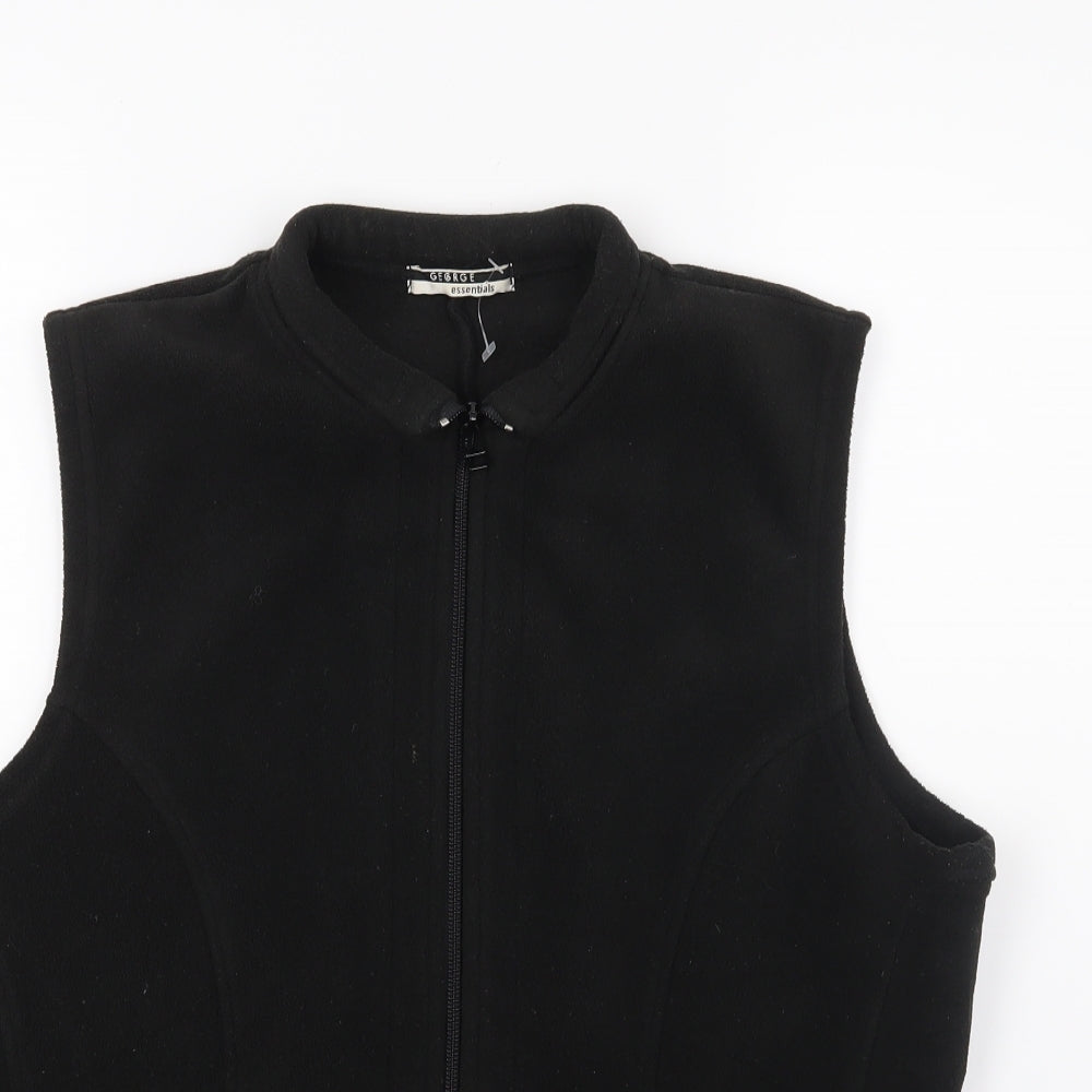 George Womens Black  Fleece Gilet Coat Size L