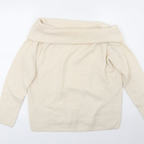 Studio Womens White  Knit Pullover Jumper Size 14