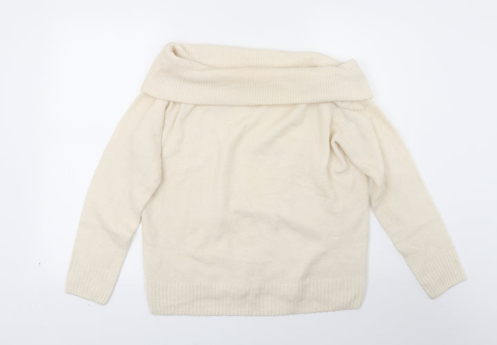 Studio Womens White  Knit Pullover Jumper Size 14