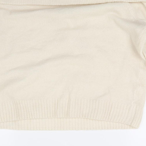 Studio Womens White  Knit Pullover Jumper Size 14