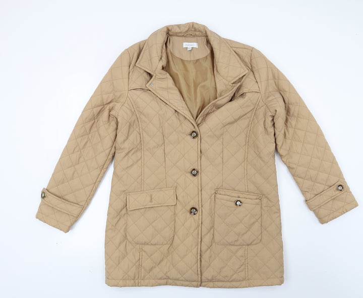 Nightingales Womens Brown Quilted Coat Size 16