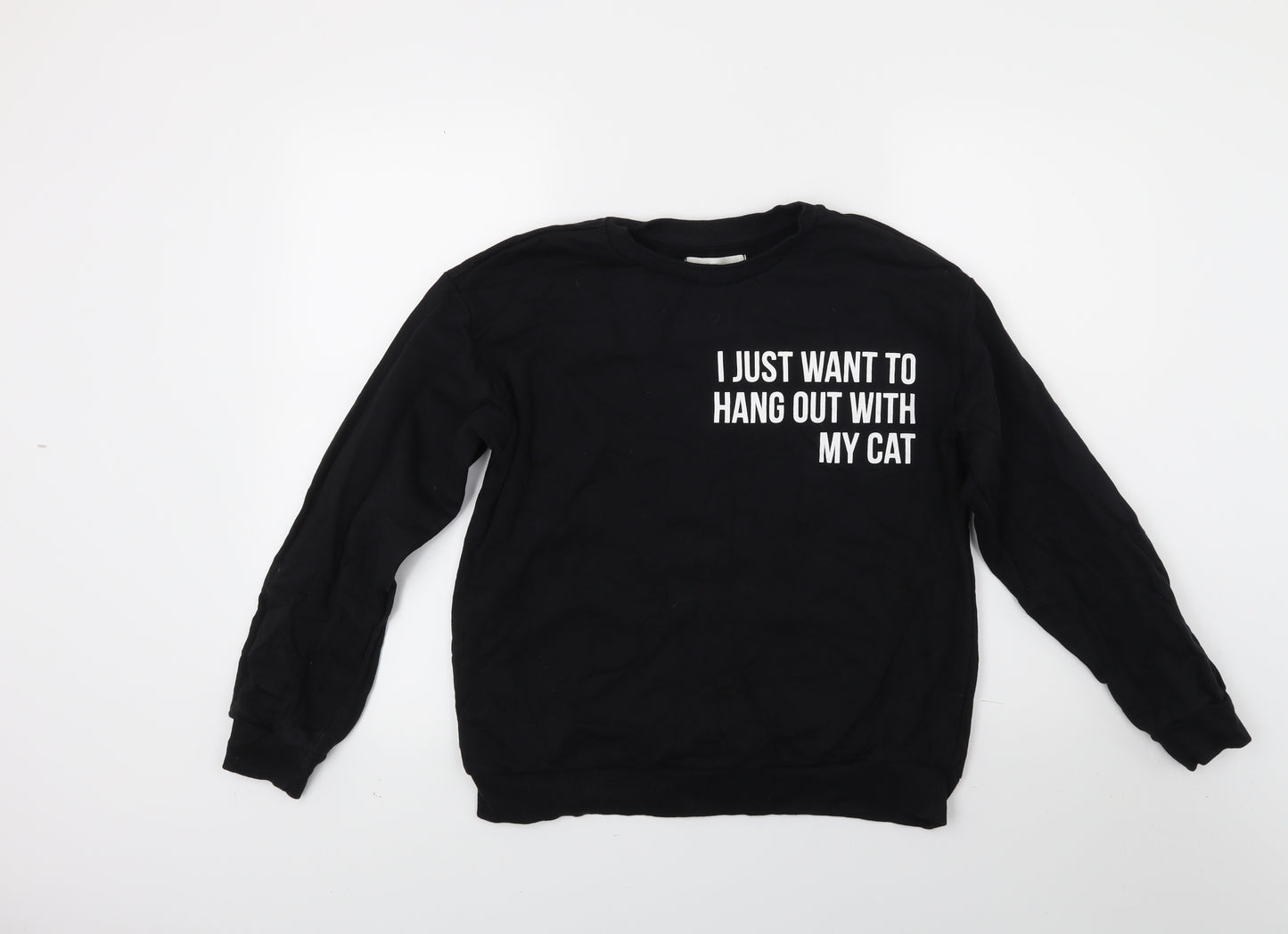 De young Womens Black   Pullover Sweatshirt Size M  - Cat