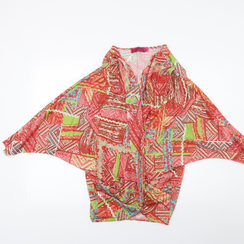 Boohoo Womens Multicoloured  Knit Wrap Jumper Size M