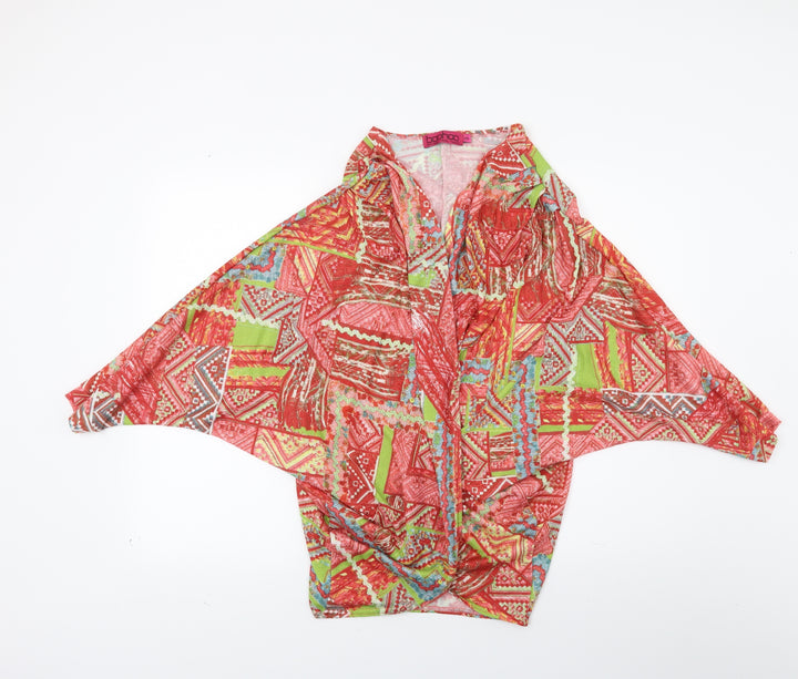 Boohoo Womens Multicoloured  Knit Wrap Jumper Size M