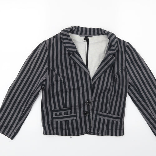 Divided Womens Grey Striped  Jacket Coat Size 10
