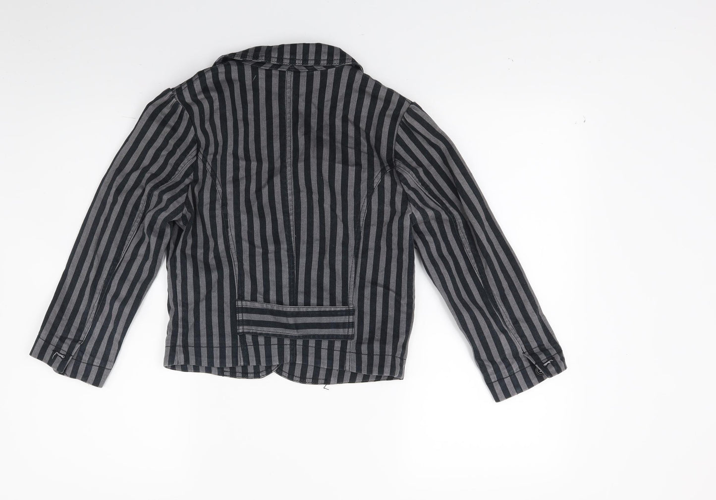 Divided Womens Grey Striped  Jacket Coat Size 10