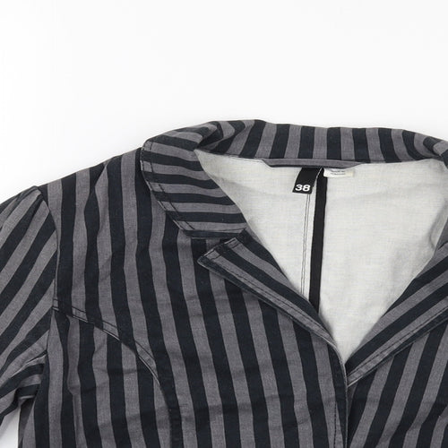 Divided Womens Grey Striped  Jacket Coat Size 10