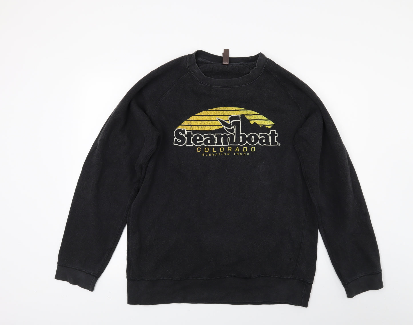 Ourry Mens Black   Pullover Sweatshirt Size L  - Steamboat Colorado