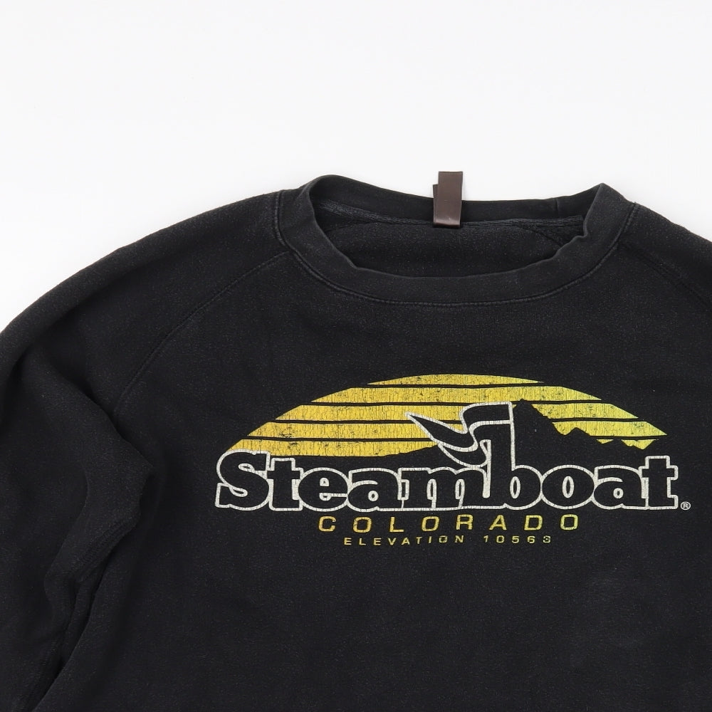 Ourry Mens Black   Pullover Sweatshirt Size L  - Steamboat Colorado