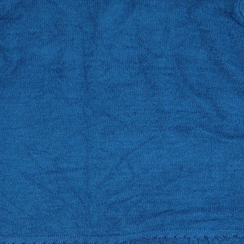 BM Womens Blue Floral Knit Cardigan Jumper Size L