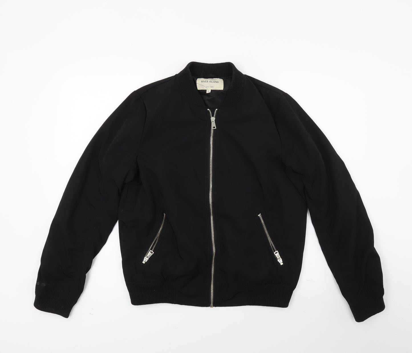 River Island Womens Black   Bomber Jacket Coat Size 14