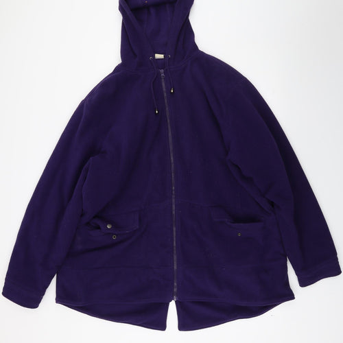 Cotton Traders Womens Purple  Fleece Jacket Coat Size 24