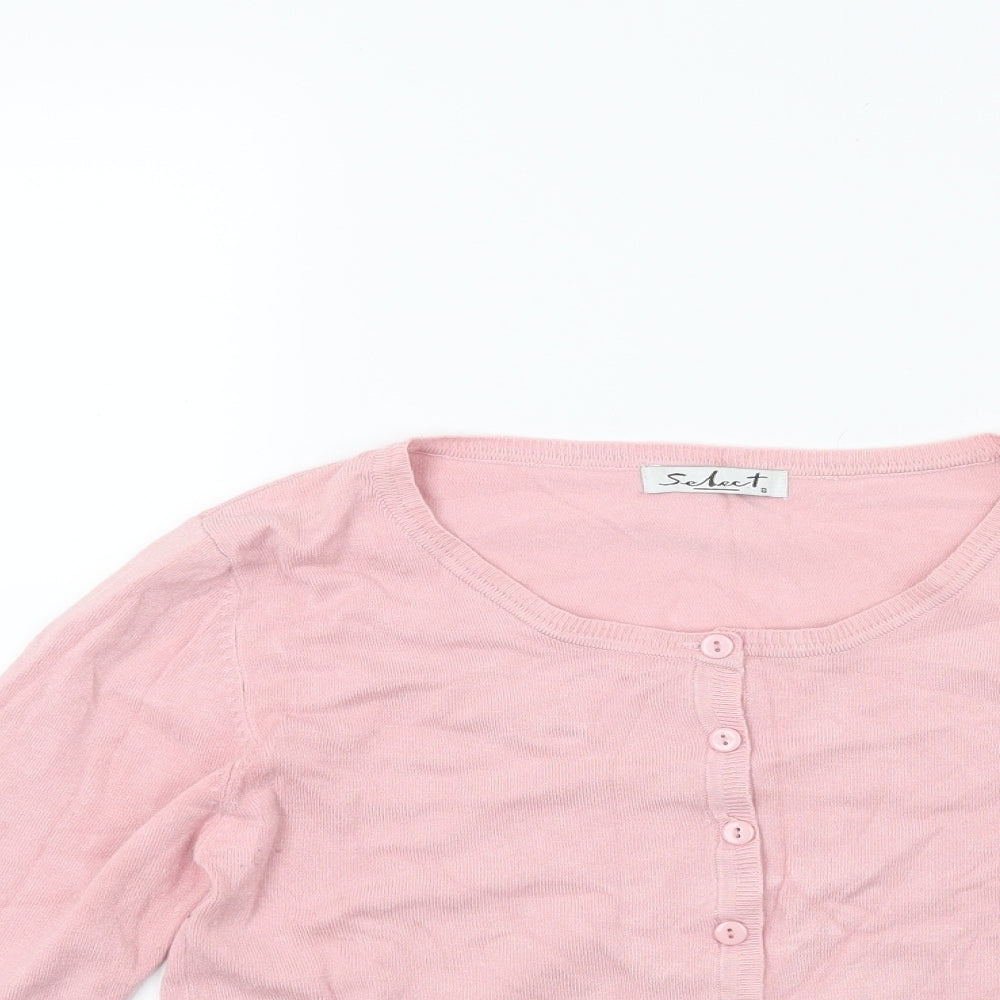 Select Womens Pink  Knit Cardigan Jumper Size 8