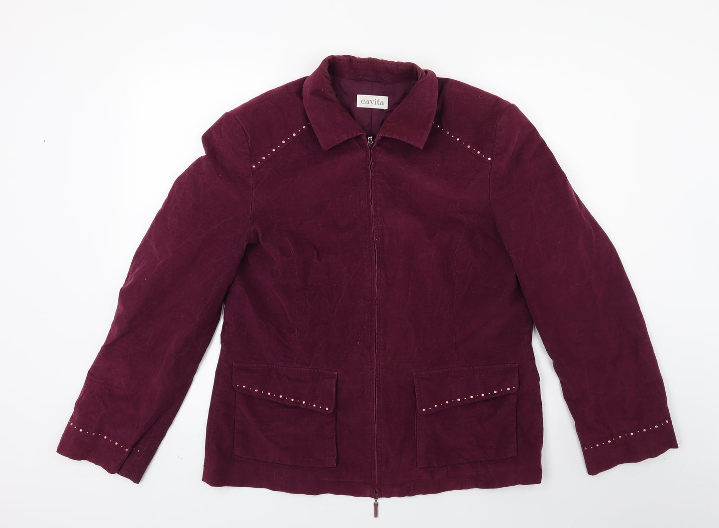 Cavita Womens Purple  Corduroy Jacket Coat Size 14