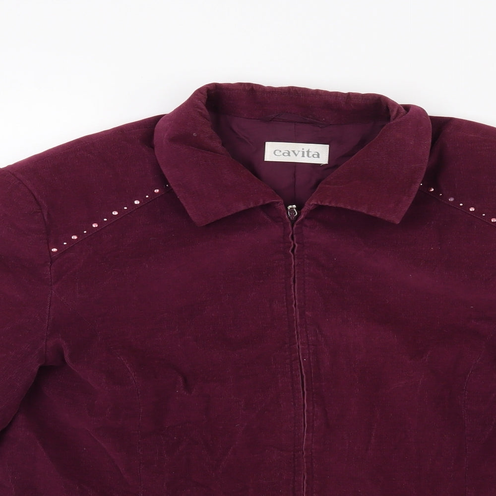 Cavita Womens Purple  Corduroy Jacket Coat Size 14