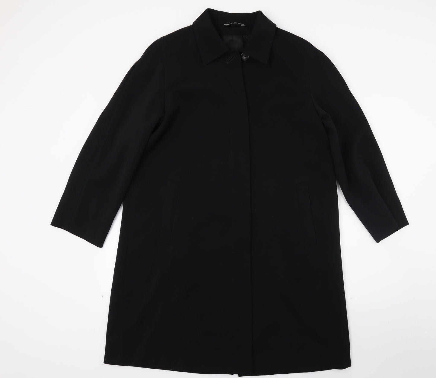 Marks and Spencer Womens Black   Overcoat Coat Size 14