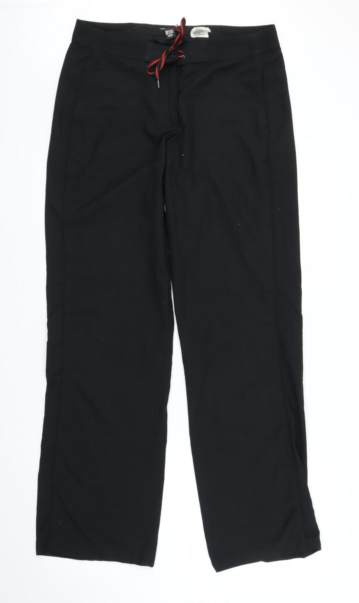 H&M Womens Black Windbreaker Trousers Size 14 L31 in