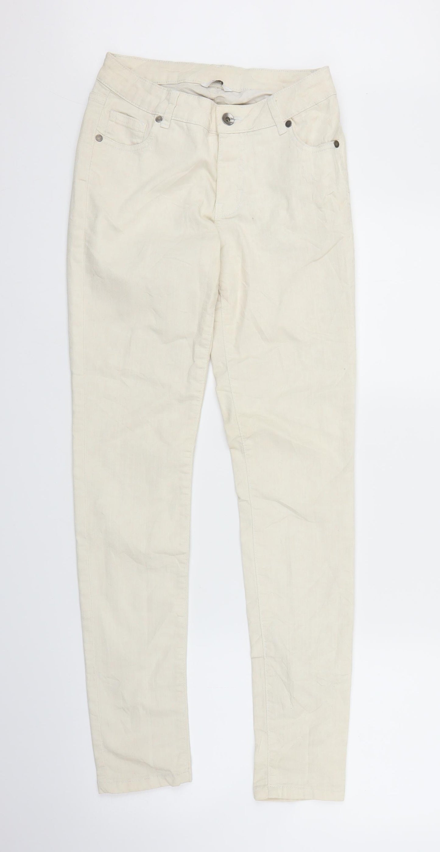 HEMA Womens White  Denim Skinny Jeans Size S L29 in