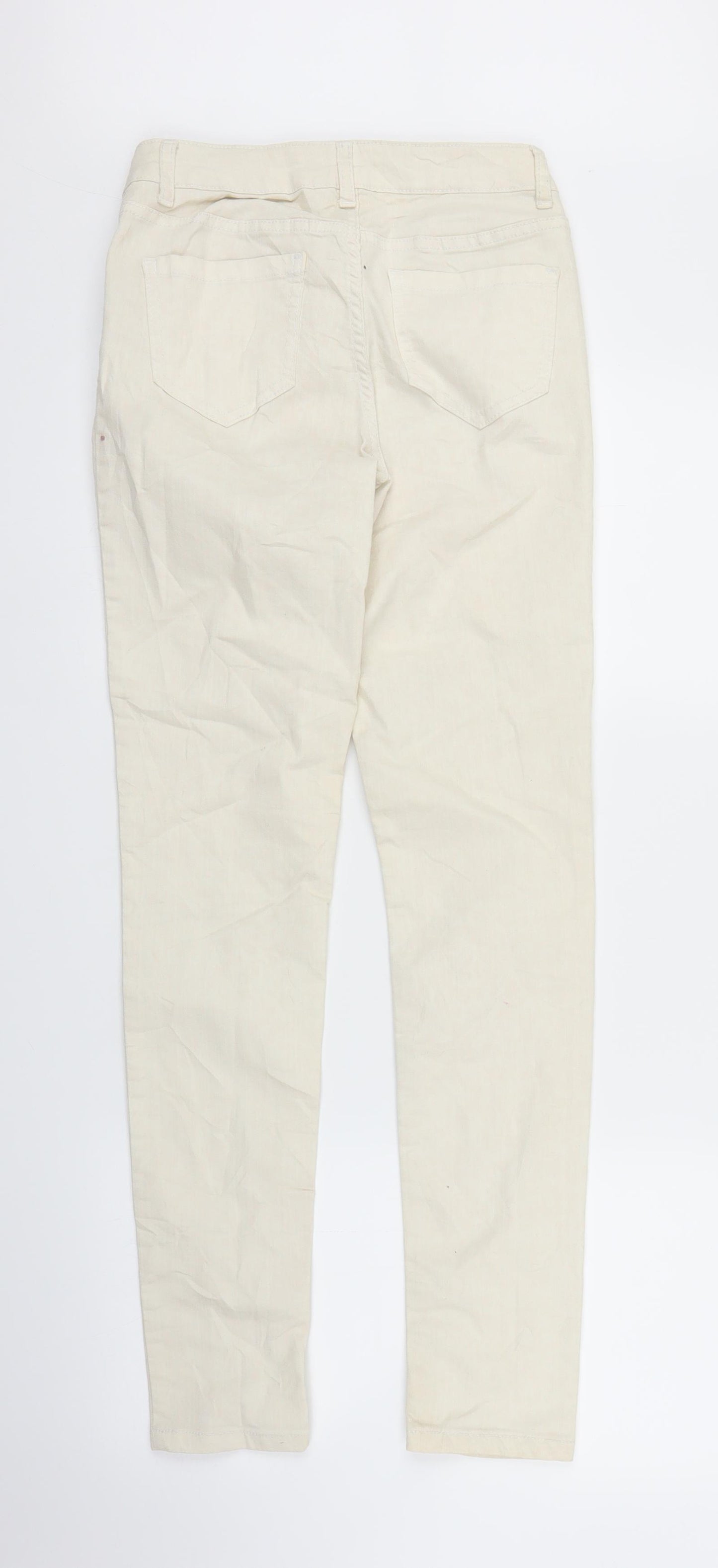 HEMA Womens White  Denim Skinny Jeans Size S L29 in