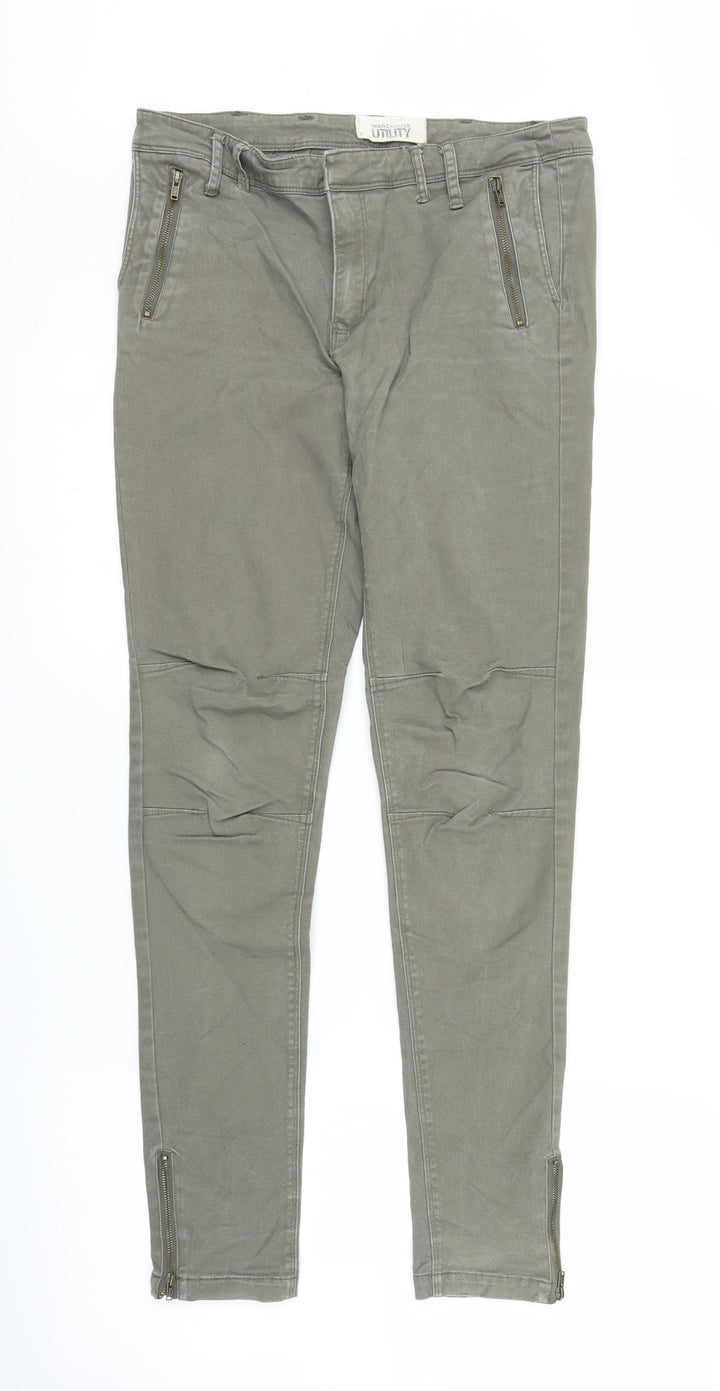 Warehouse Utility Womens Green Denim Skinny Jeans Size 10 L27 in