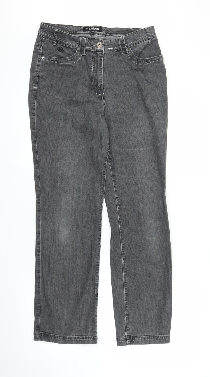 Missmatch Womens Grey  Denim Straight Jeans Size 10 L28 in