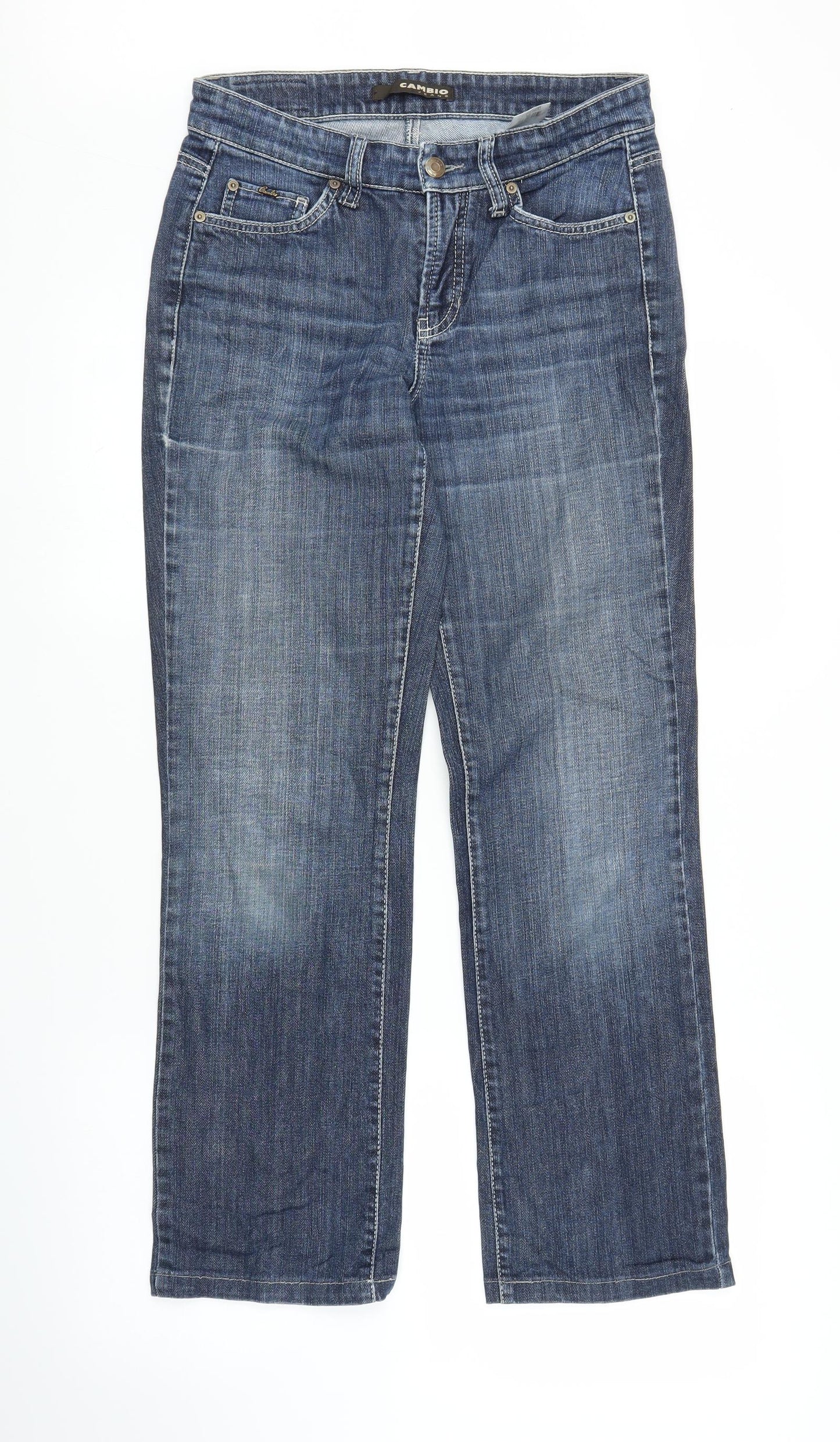 Cambio Womens Blue  Denim Straight Jeans Size 10 L27 in