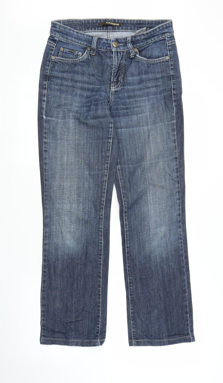 Cambio Womens Blue  Denim Straight Jeans Size 10 L27 in