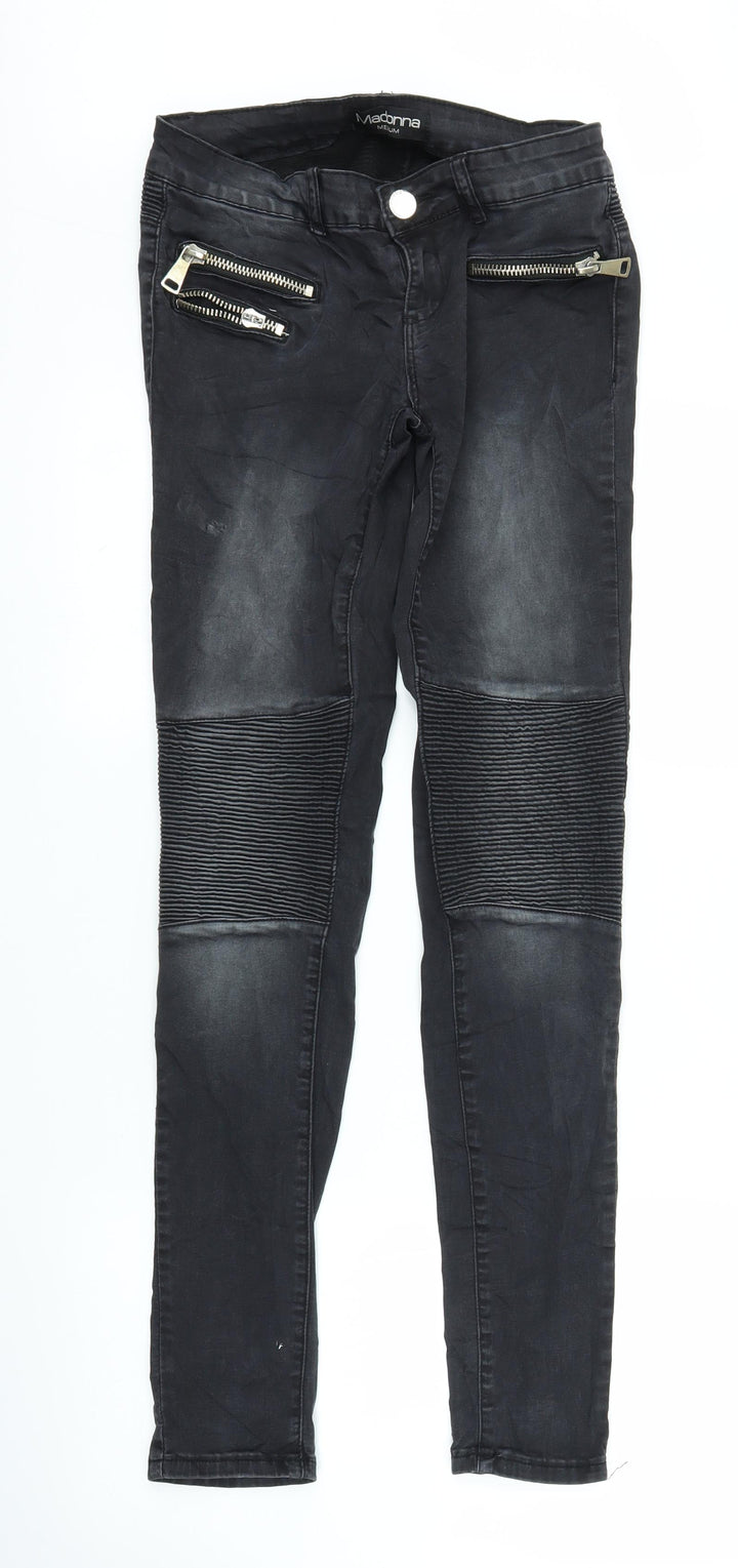 Madonna Womens Black Denim Jegging Jeans Size M L30 in