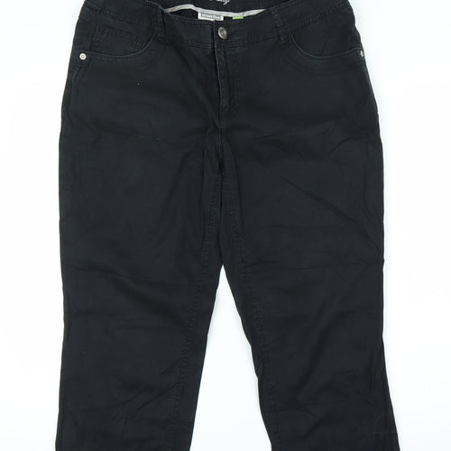 Sady Womens Black   Capri Trousers Size L L21 in