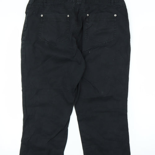 Sady Womens Black   Capri Trousers Size L L21 in