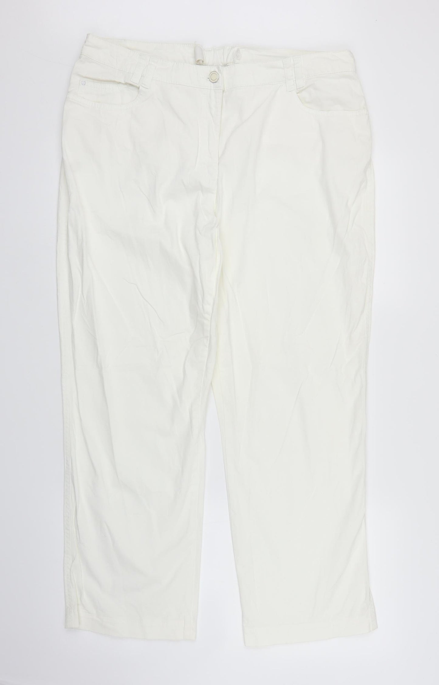 Preworn Womens White  Denim Straight Jeans Size XL L26 in
