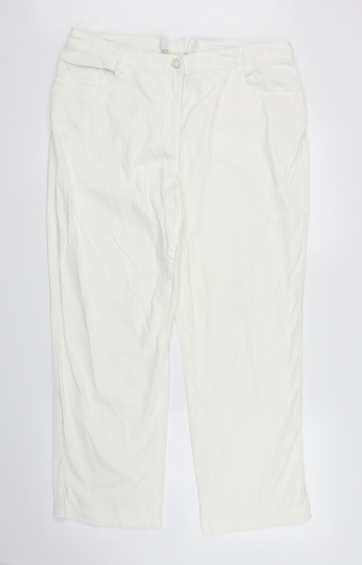 Preworn Womens White  Denim Straight Jeans Size XL L26 in