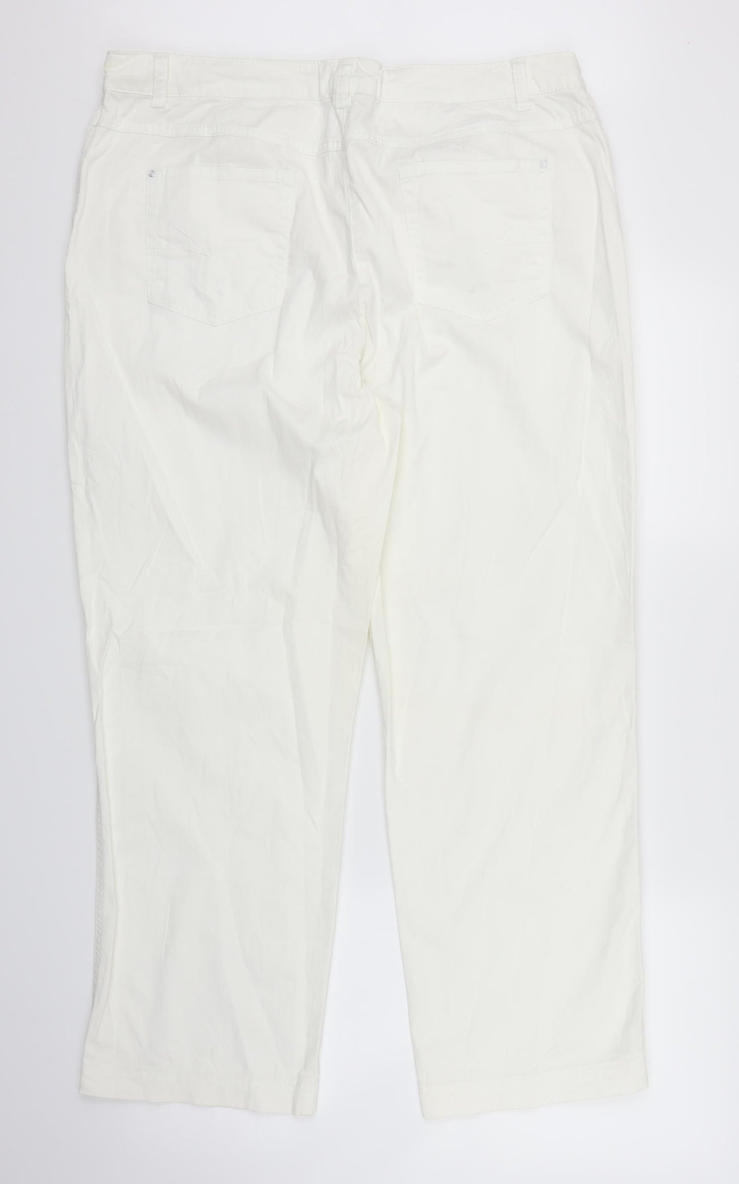 Preworn Womens White  Denim Straight Jeans Size XL L26 in