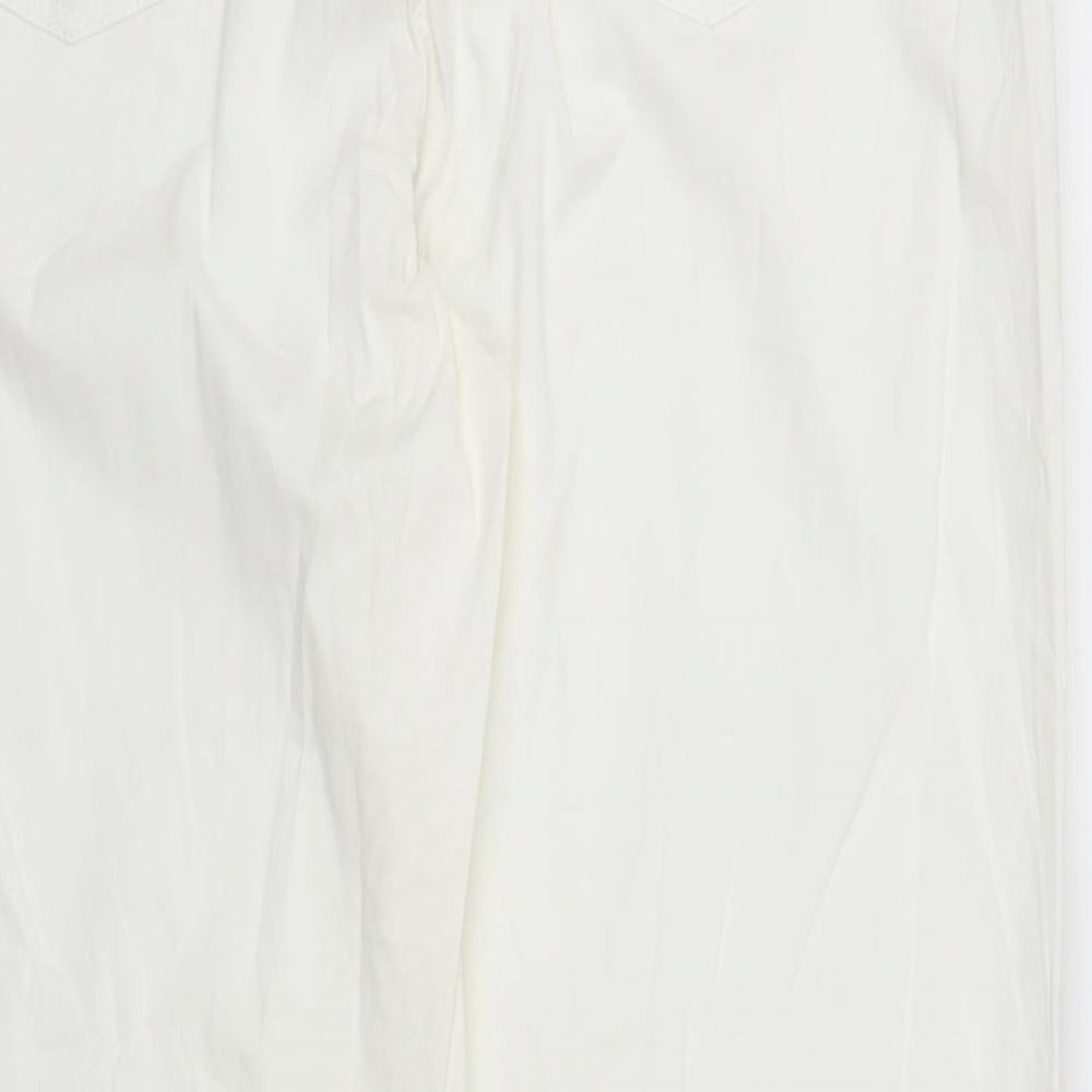 Preworn Womens White  Denim Straight Jeans Size XL L26 in