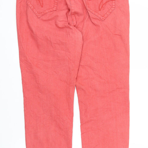 ZERRES Womens Red  Denim Cropped Jeans Size 16 L24 in