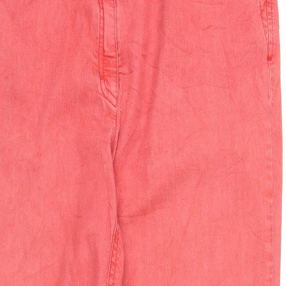 ZERRES Womens Red  Denim Cropped Jeans Size 16 L24 in