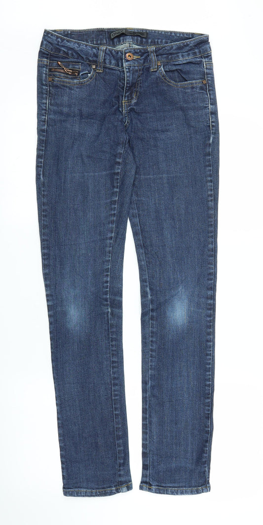 Front view of Only women’s blue denim skinny jeans, size UK 27, in, 30-inch leg