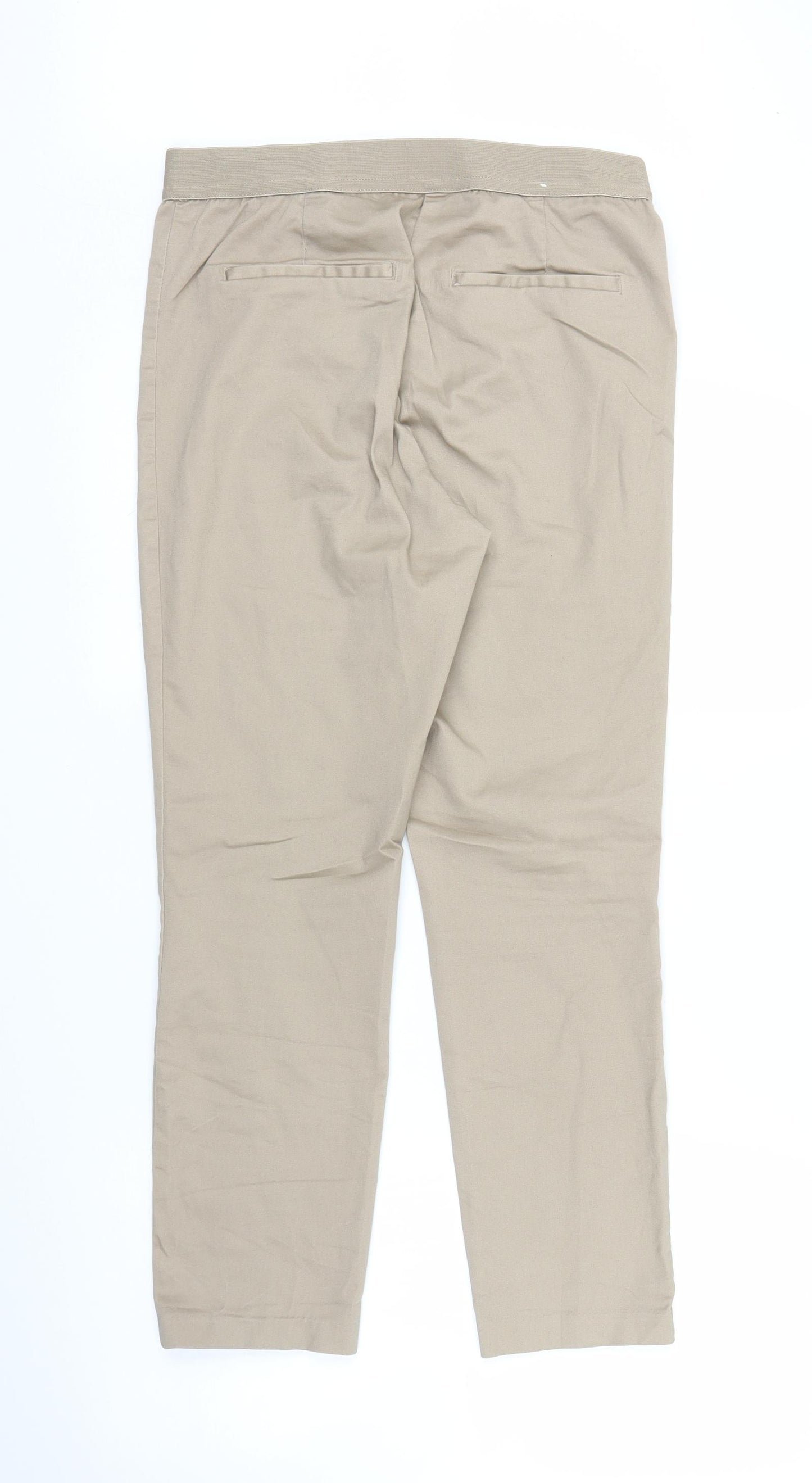 H&M Womens Beige   Capri Trousers Size 14 L25 in