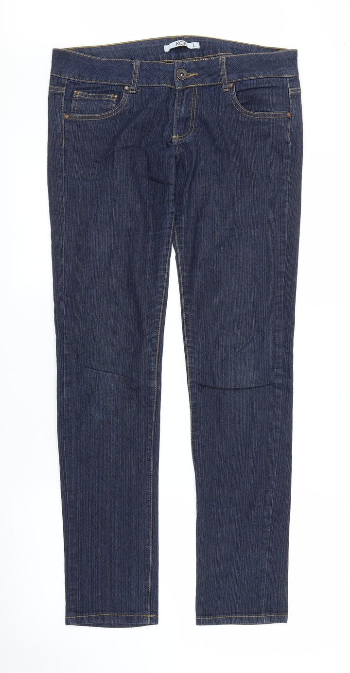 Koe Womens Blue  Denim Straight Jeans Size L L29.5 in